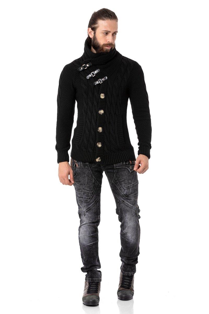 CP265 Men's knitted sweater with trendy shawl collar
