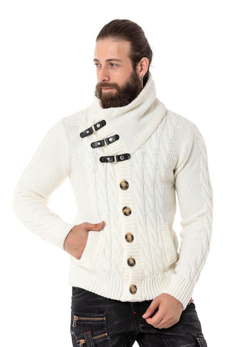 CP265 Men's knitted sweater with trendy shawl collar