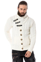 CP265 Men's knitted sweater with trendy shawl collar