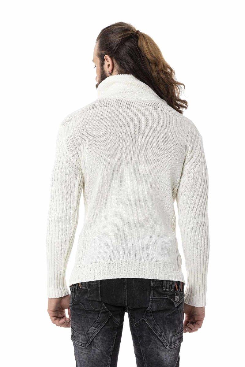 CP266 Men's knitted sweater with stylish strap detail
