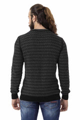 CP273 Men's knitted sweater with modern knit pattern