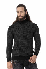 CP274 Men's knitted sweater with modern knit pattern