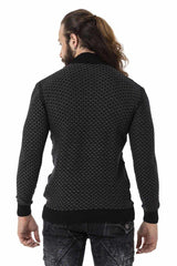 CP274 Men's knitted sweater with modern knit pattern