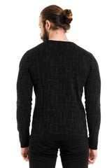 CP277 Men's knitted sweater with modern pattern