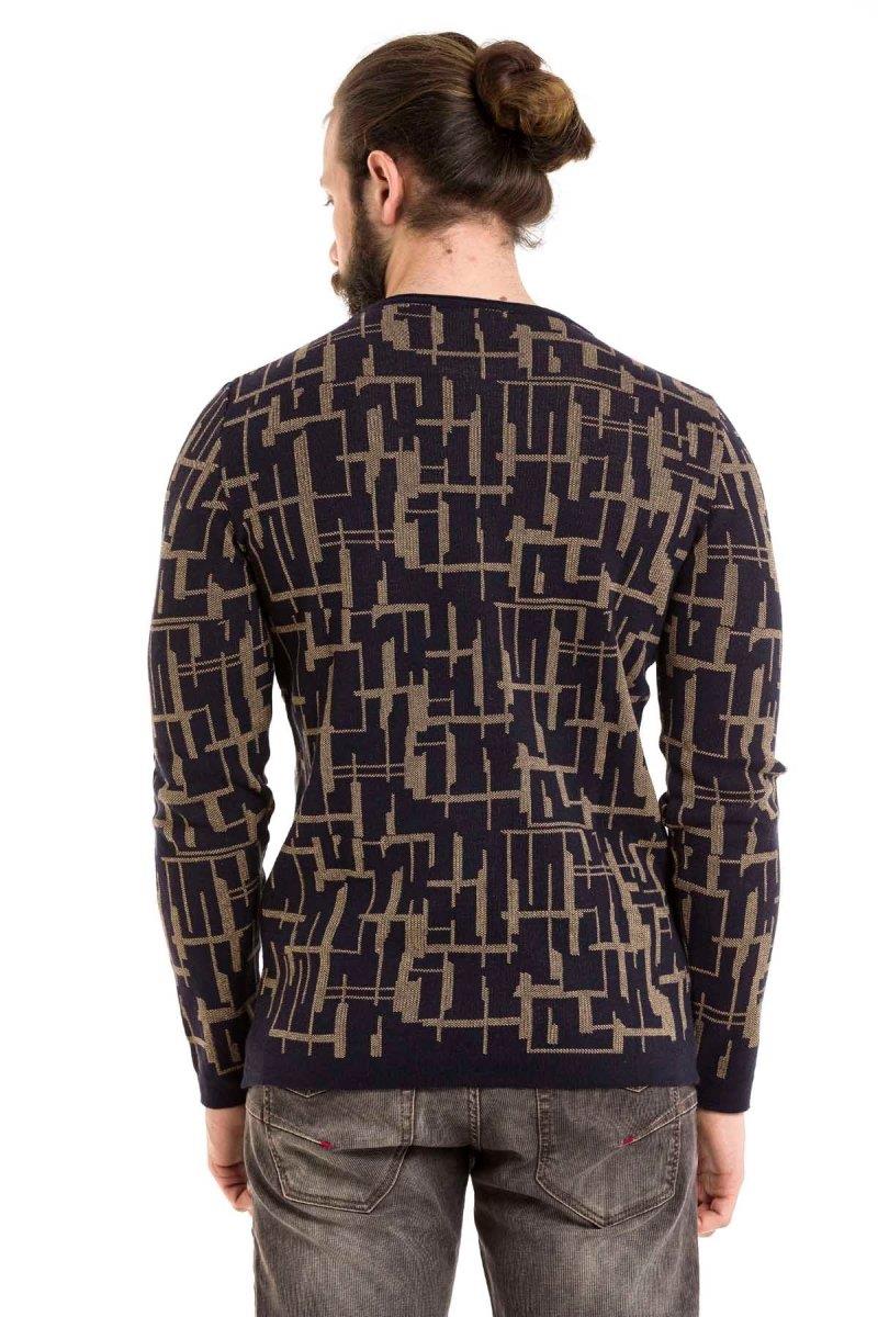 CP277 Men's knitted sweater with modern pattern