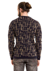 CP277 Men's knitted sweater with modern pattern