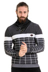 CP279 Men's knitted sweater with trendy check pattern