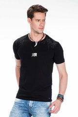 CT376 Men's T-shirt with gemstone embroidery