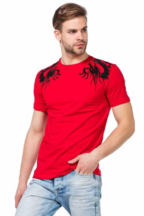 CT376 Men's T-shirt with gemstone embroidery