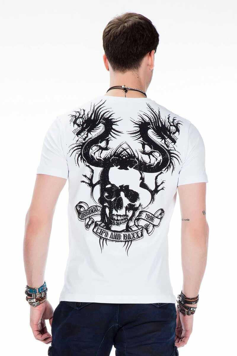 CT376 Men's T-shirt with gemstone embroidery