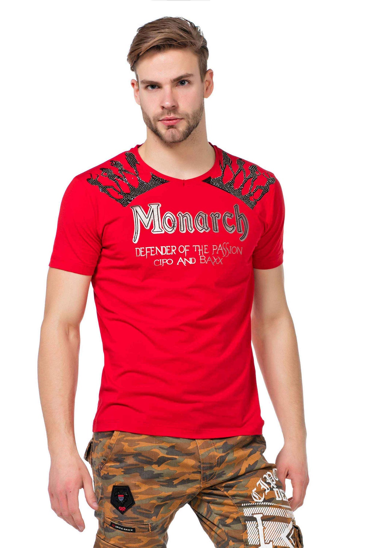 CT377 Men's T-shirt with striking print