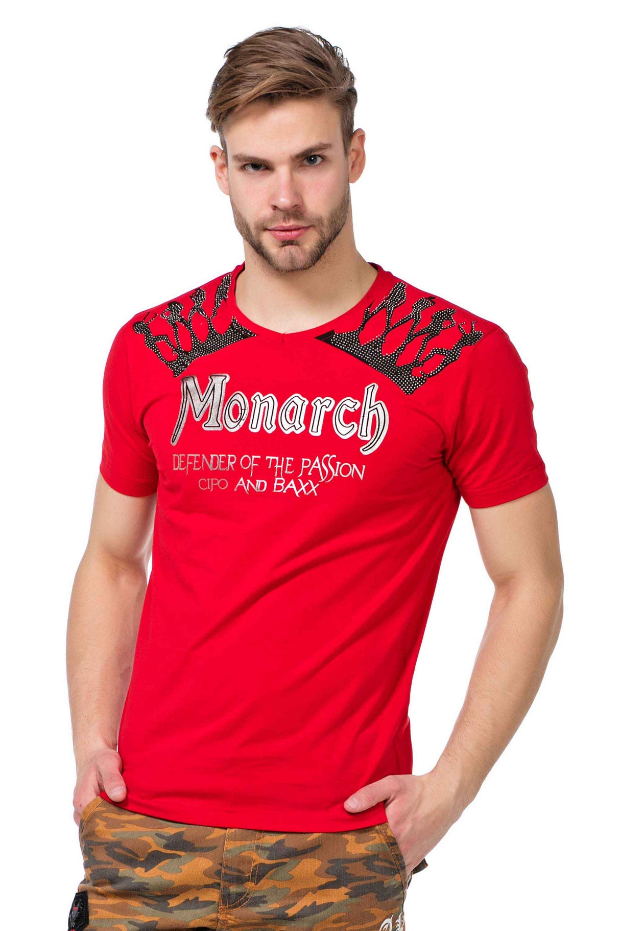 CT377 Men's T-shirt with striking print