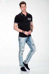 CT381 men's polo shirt with a cool tie-dye style