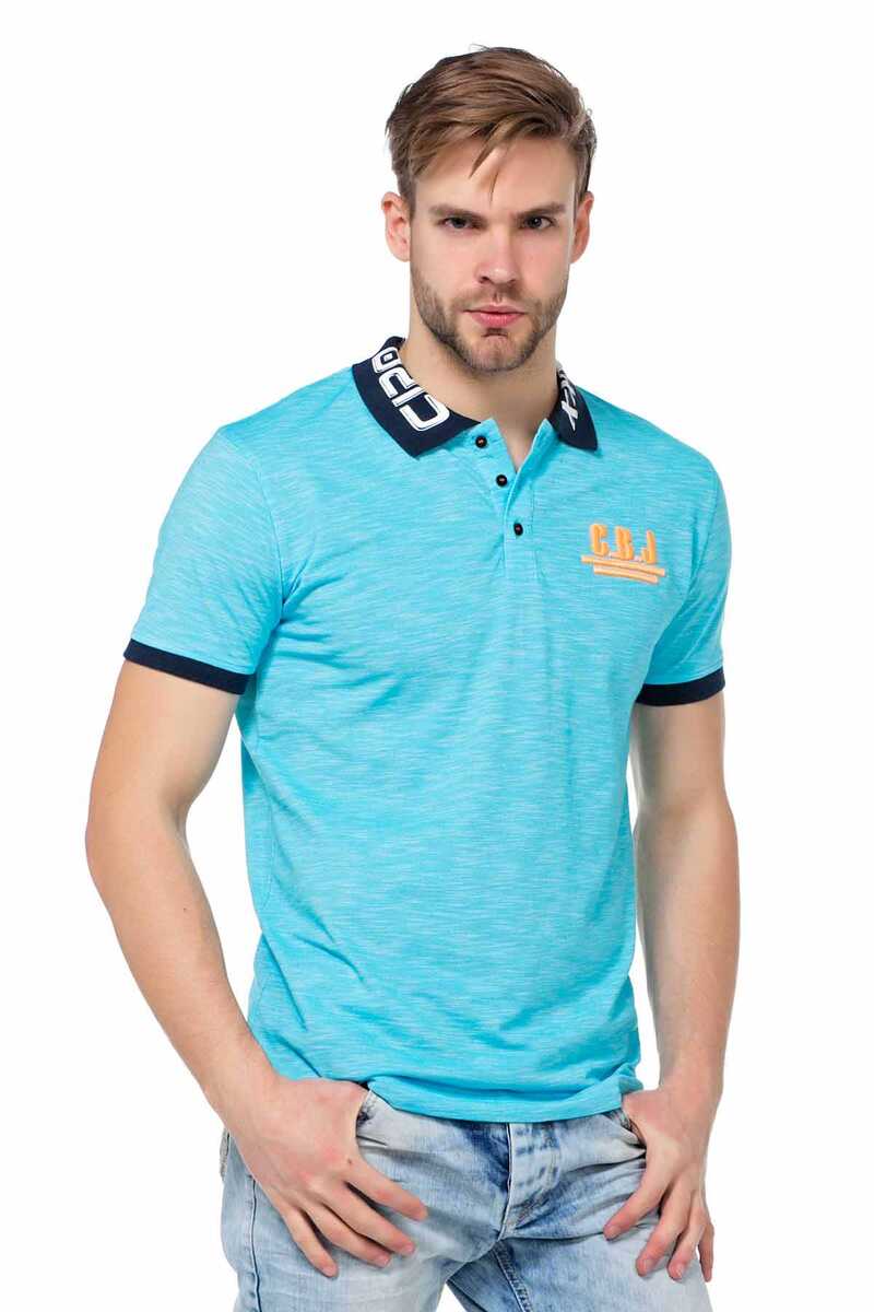 CT416 Men's polo shirt with logo print on the collar