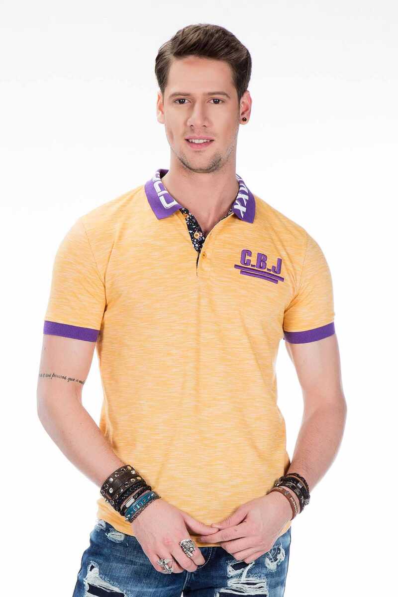 CT416 Men's polo shirt with logo print on the collar