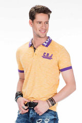 CT416 Men's polo shirt with logo print on the collar