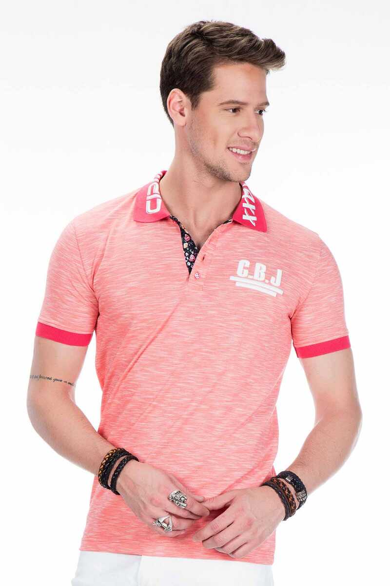 CT416 Men's polo shirt with logo print on the collar