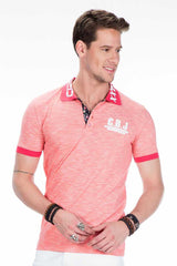 CT416 Men's polo shirt with logo print on the collar