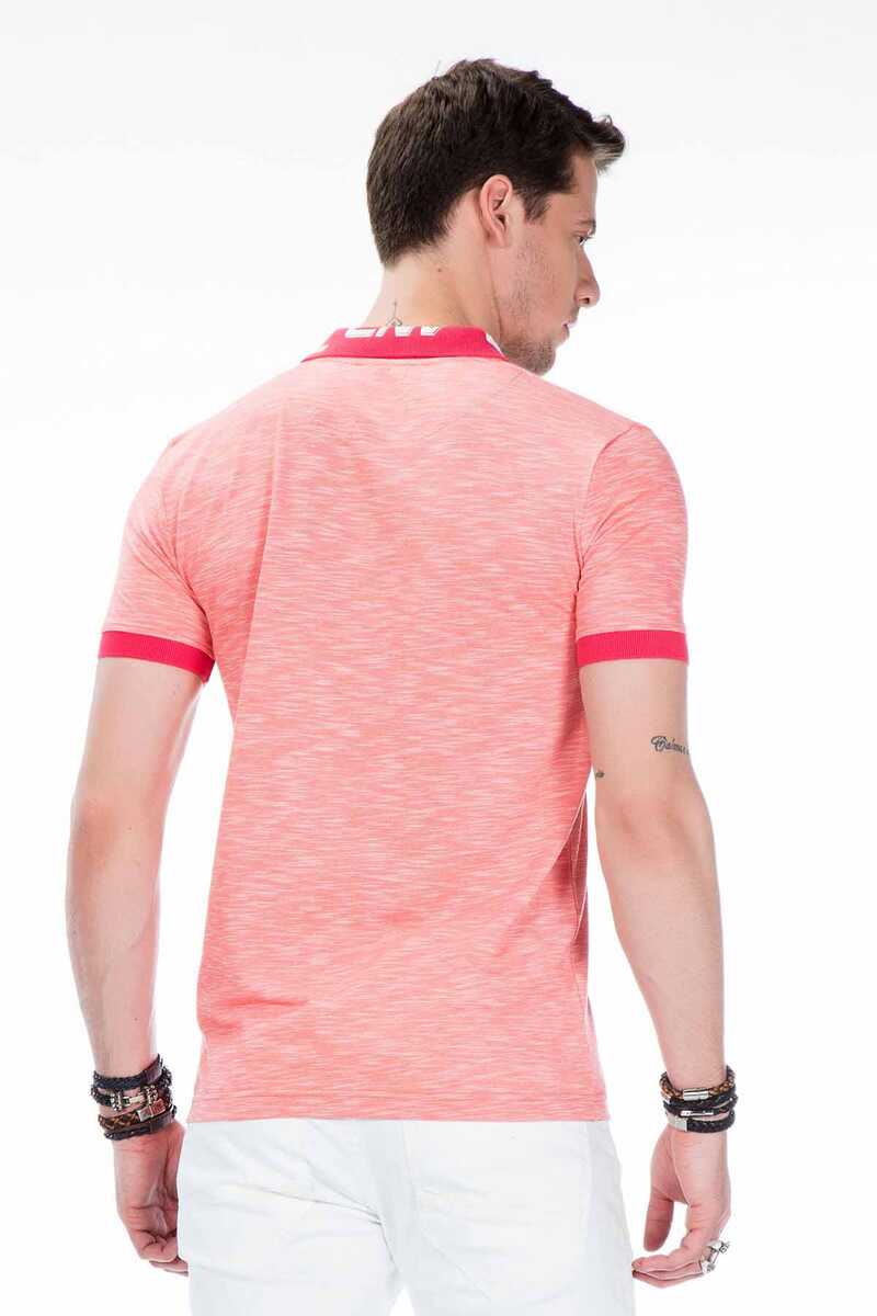 CT416 Men's polo shirt with logo print on the collar