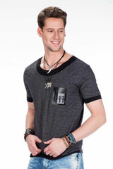 CT425 Men's T-shirt with elegant chest appliqué