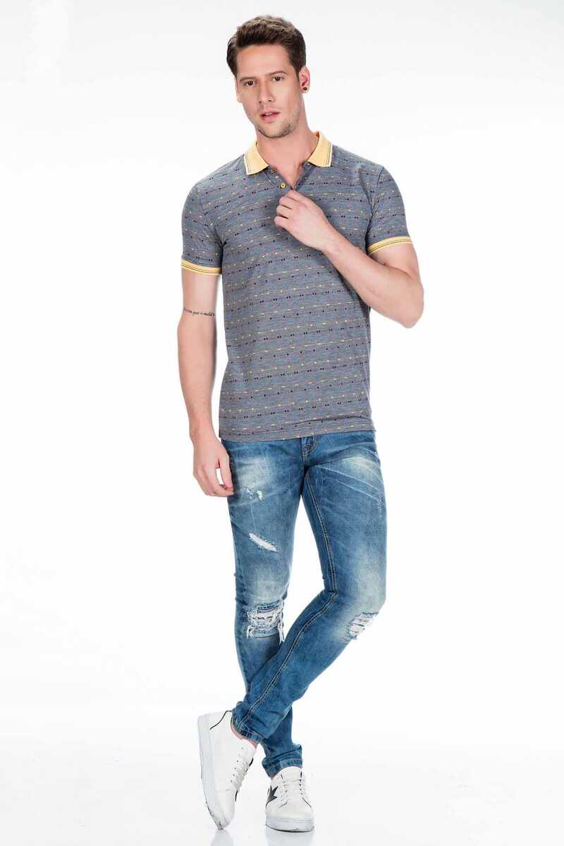 CT440 Men's Polo Shirt with Decorative Stitching