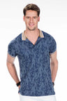 CT451 Men's polo shirt with floral pattern
