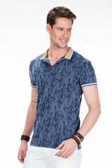 CT451 Men's polo shirt with floral pattern