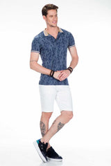 CT451 Men's polo shirt with floral pattern