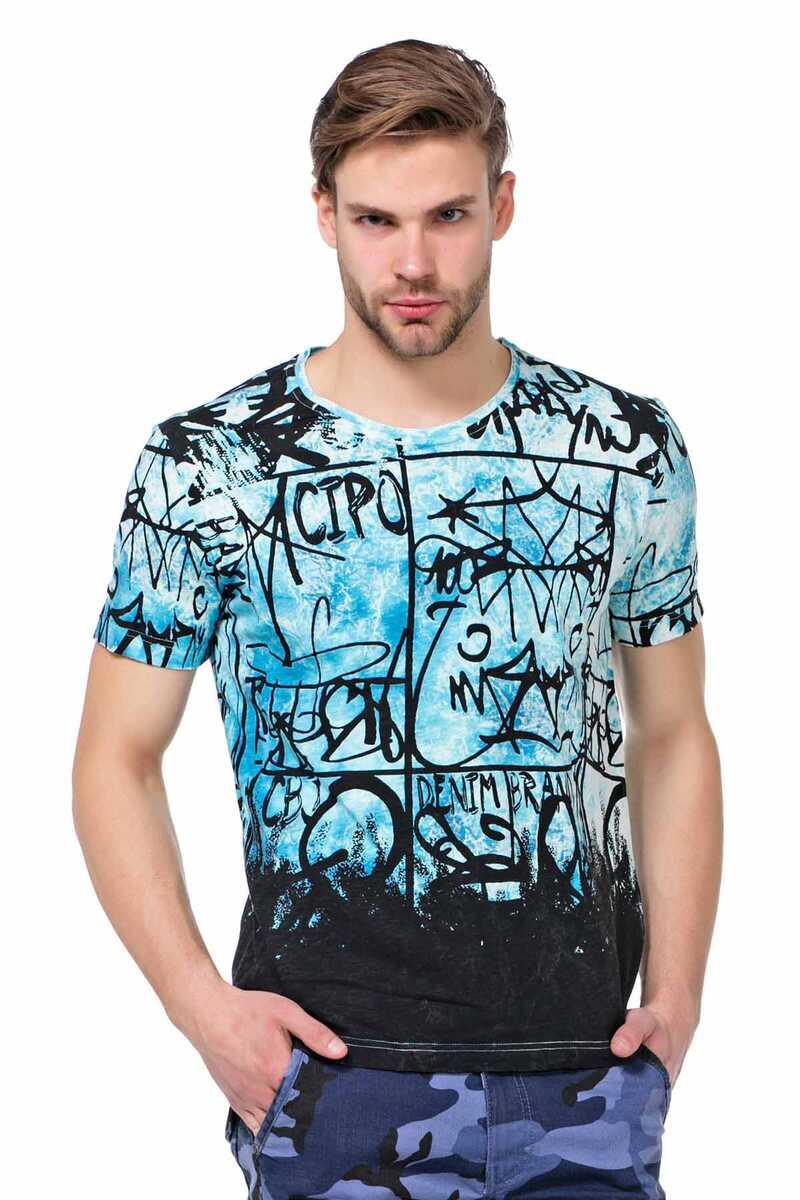 CT456 Men's T-shirt with casual all-over print
