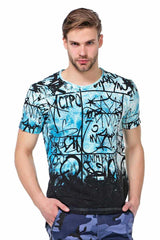 CT456 Men's T-shirt with casual all-over print
