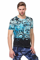 CT456 Men's T-shirt with casual all-over print