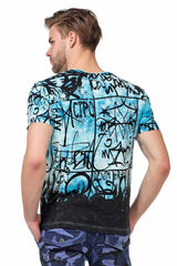 CT456 Men's T-shirt with casual all-over print