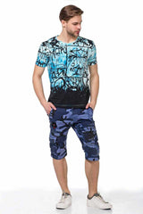CT456 Men's T-shirt with casual all-over print