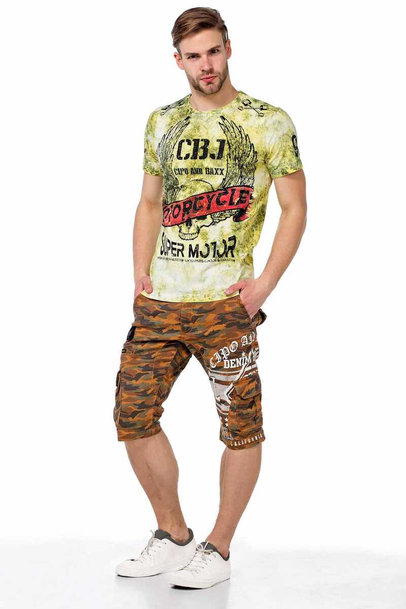 CT458 Men's T-shirt with cool motorcycle prints