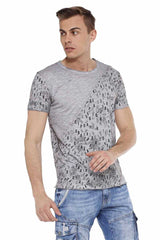 CT469 Men's T-shirt in an asymmetrical look