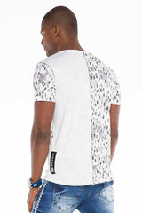 CT469 Men's T-shirt in an asymmetrical look