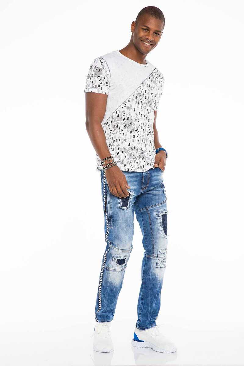 CT469 Men's T-shirt in an asymmetrical look