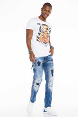 CT485 Men's T-shirt with tattooed baby all-over print