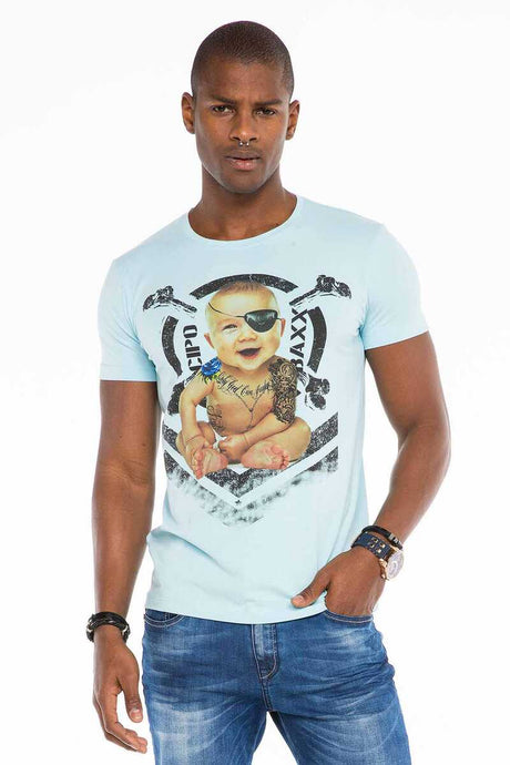 CT485 Men's T-shirt with tattooed baby all-over print