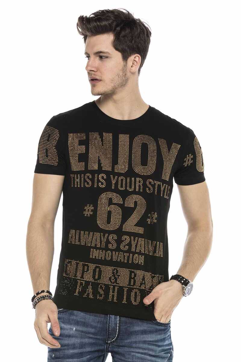 CT543 Men's T-shirt with stylish all-over sequin print