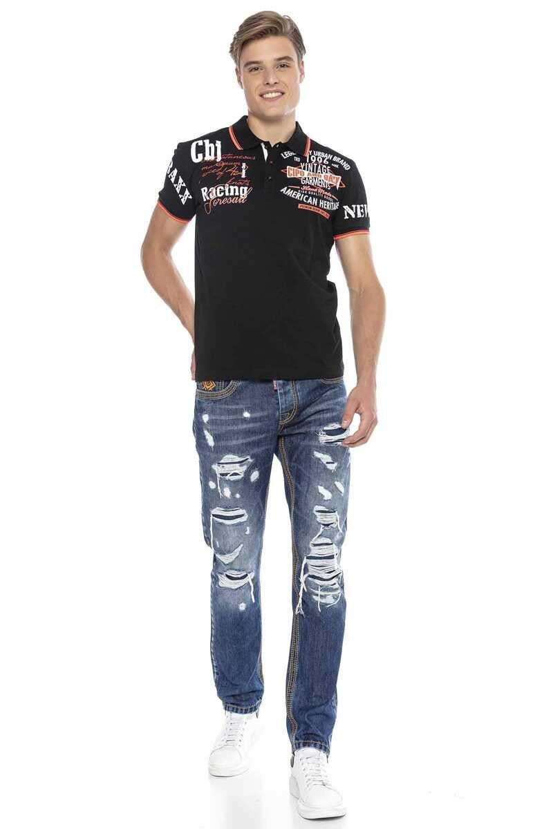CT603 Men's polo shirt with trendy print