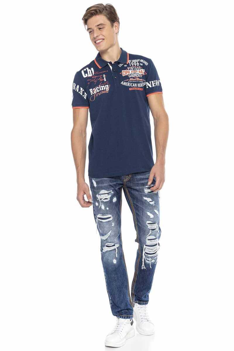 CT603 Men's polo shirt with trendy print