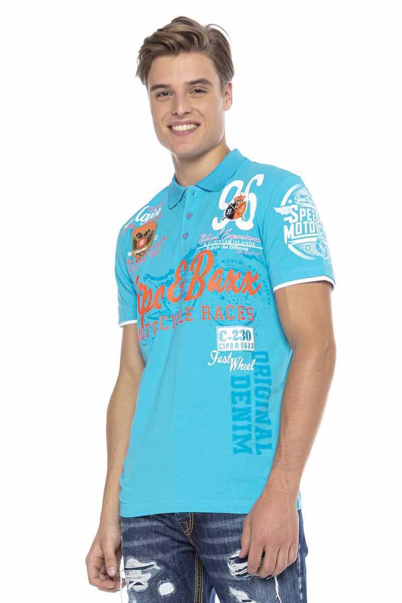 CT604 Men's polo shirt with casual prints