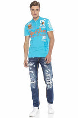 CT604 Men's polo shirt with casual prints
