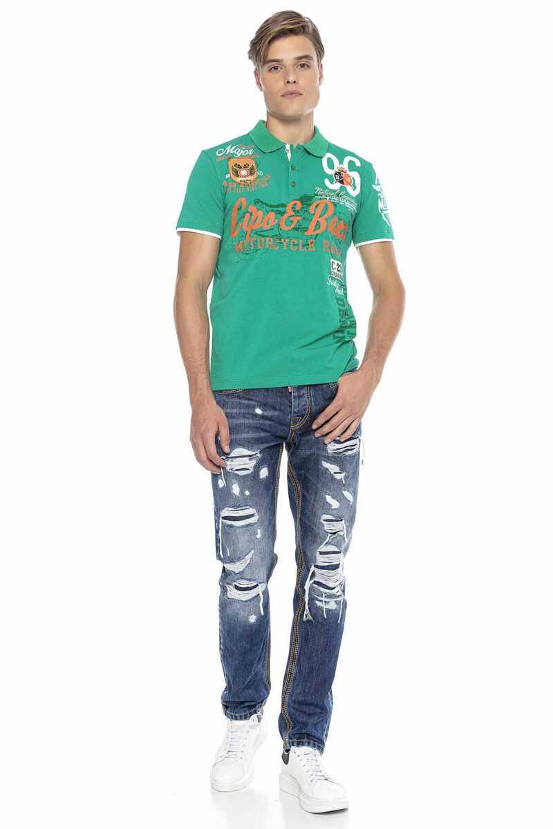 CT604 Men's polo shirt with casual prints