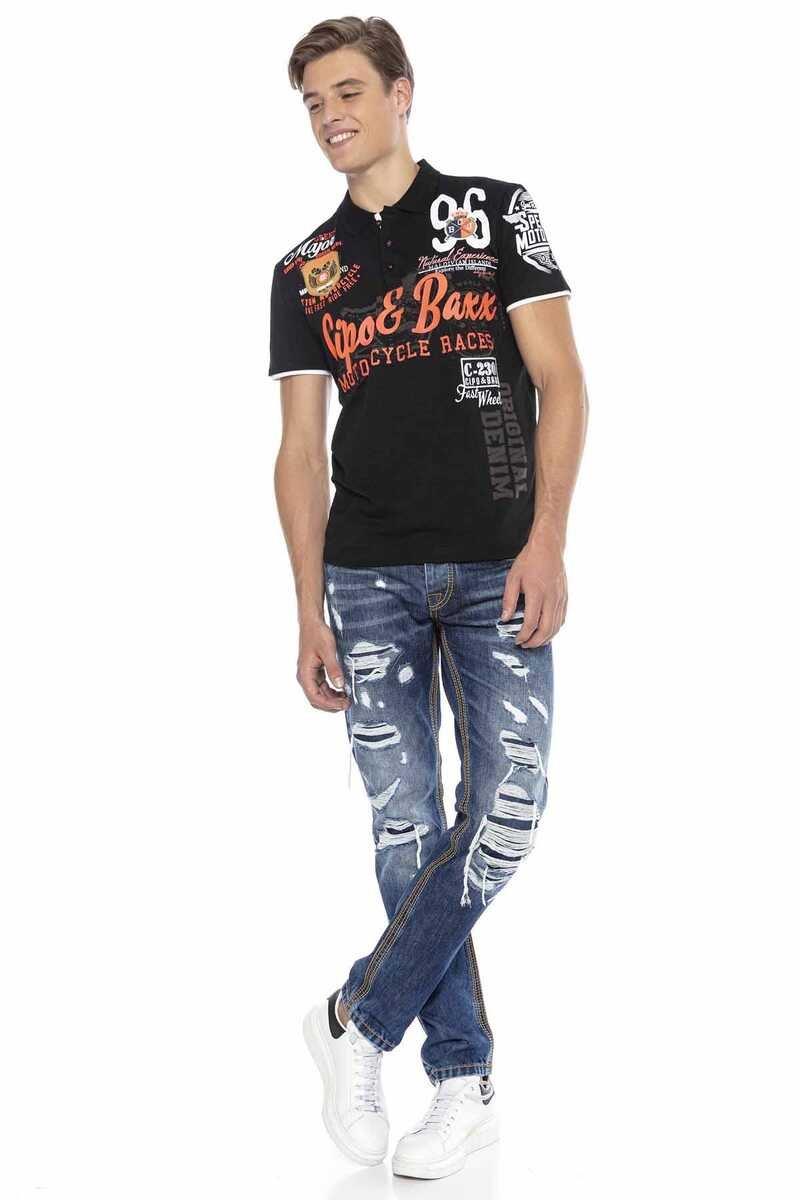 CT604 Men's polo shirt with casual prints