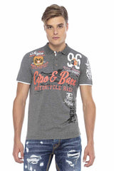 CT604 Men's polo shirt with casual prints