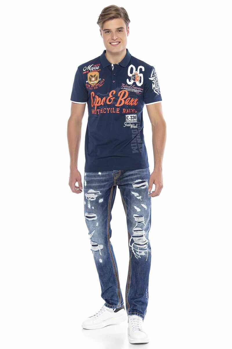 CT604 Men's polo shirt with casual prints
