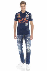 CT604 Men's polo shirt with casual prints