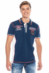 CT605 Men's polo shirt with trendy contrast stitching